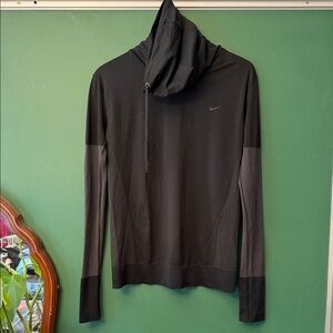 Nike DRI-FIT Womens M Black Funnel Neck Sweatshirt Performance Running Active